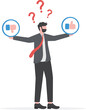 © vector mall - Performance evaluation, customer feedback or business decision making, customer satisfaction, opinion or service quality concept, thoughtful businessman thinking on thumb up and thumb down feedback.