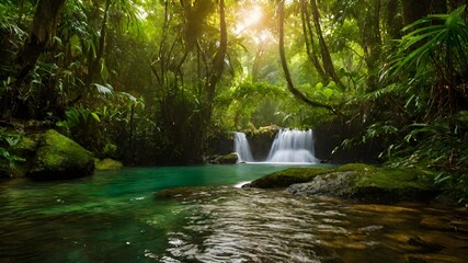 Wall Mural - waterfall background very cool 