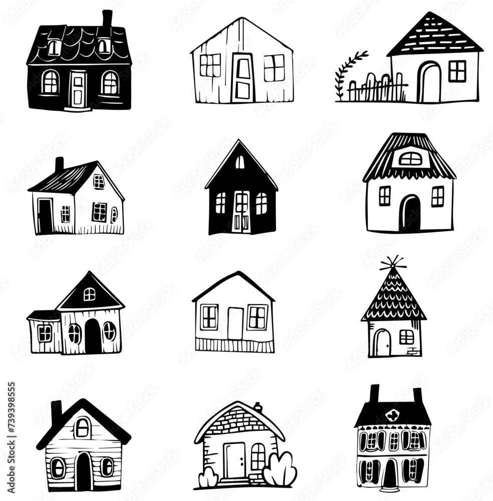 Hand drawn house vector transparent background PNG clipart Stock Vector ...