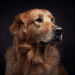 Wall Mural - Golden Retriever Portrait in a Professional Studio Setting