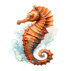 Poster - Seahorse Watercolor Illustration Transparent Background