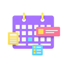Poster - Calendar daily planner time management productivity efficient organization 3d icon realistic vector