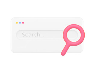 Poster - internet browser search bar information web site form navigation tab menu 3d icon realistic vector