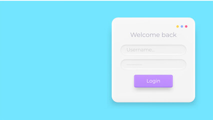 Poster - Login username password registration web menu banner with copy space 3d icon realistic vector
