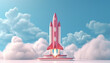 Minimalist rocket ship launch pad business idea