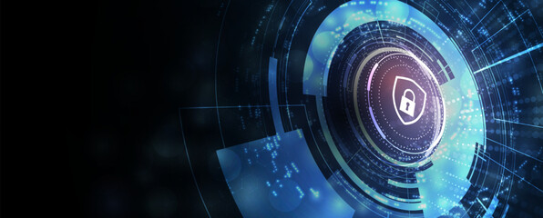 Cyber security and information or network protection. Future cyber technology web services for business and internet project