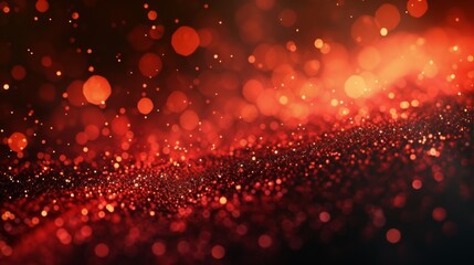 soft focus on shiny particles creating an ambient and magical red pattern for celebration themes. fe