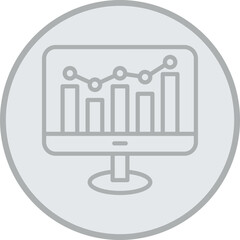 Growth Grey Line Circle Icon