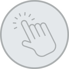 Sticker - Click Grey Line Circle Icon