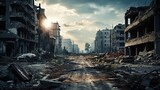 Fototapeta  - City Warzone AI 