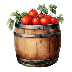 Wall Mural - tomatoes in a wooden bowl