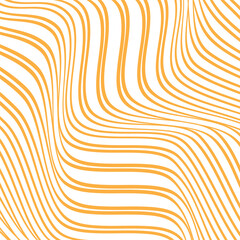 Poster - abstract geometric repeatable orange wave line pattern on white.