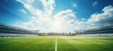 Fototapeta Sport - Empty football field at daylight