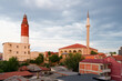 Clock tower and Sultan Murati minaret in Skopje (Macedonia)