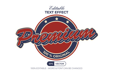 Poster - premium text effect badge logotype retro vintage style. editable text effect template.
