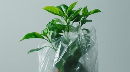 sprout in a plastic bag ecology.