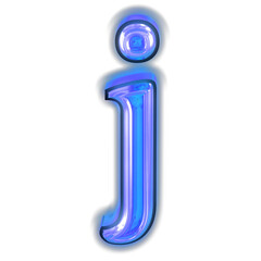 Canvas Print - Glowing blue symbol. letter j