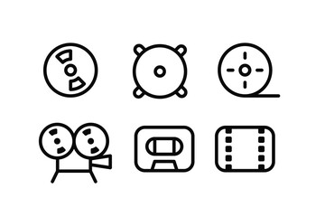 Poster - Audio and video production pictograms. Vector icons set