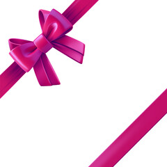 Aufkleber - Red ribbon with bow on the top of gift box. Design trmplate. 3d vector illustration