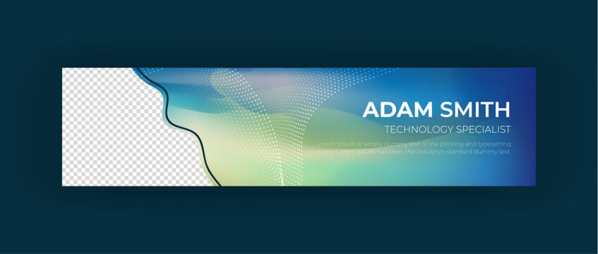 Modern technology smarter LinkedIn cover or banner design of liquid mesh vibrant and soft green yellow gradient smooth lighter color background