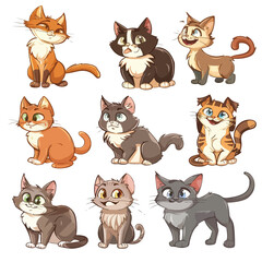  Funny cartoon cats characters different breeds il