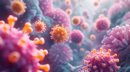 Poster - Explore microbial life, where viruses and bacteria showcase their diversity and complexity