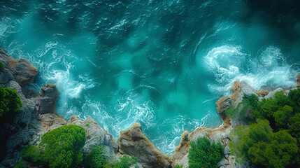 Wall Mural - The exciting sea coastal lines, like a heartbeat of nature, forever in the fight against winds and