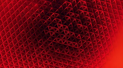 Poster - Red background made of triangles. AI generative.
