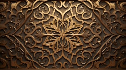 Wall Mural - 3d illustration of Islamic geometric pattern background. 3d rendering