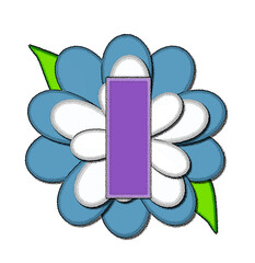 Wall Mural - Alphabet Flower Pin Blue I