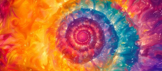 Poster - Vibrant and colorful art piece featuring a mesmerizing spiral pattern in stunning detail