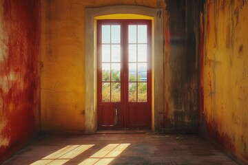 back door entrance of an old abandoned building