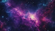 Deep space scene with colorful nebulae and twinkling stars, a vibrant display of cosmic beauty
