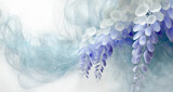 Fototapeta Kwiaty - Tapeta, pastelowy niebieski kwiat wisteria