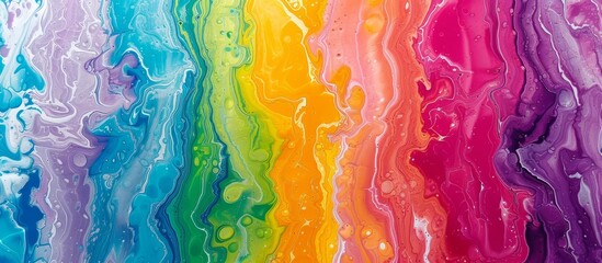 Poster - Vibrant Background with Rainbow Colored Fluid - Abstract Colorful Design for Creativity and Fun