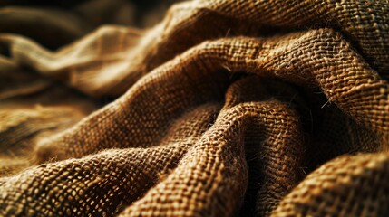 Poster - Texture or background in the form of old burlap fabric. AI generative.