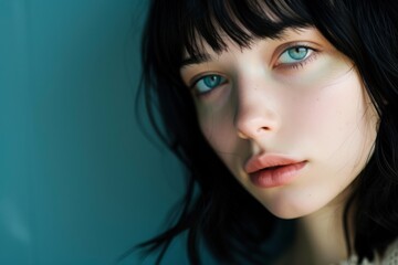 Wall Mural - Studio portrait of a stunning young woman with black hair
