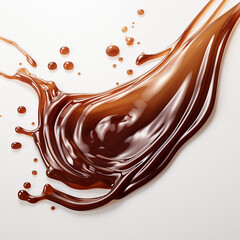 Wall Mural - chocolate splash on the white background