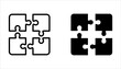 Puzzle compatible icon set. Jigsaw agreement vector illustration on white isolated background.