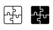 Puzzle compatible icon set. Jigsaw agreement vector illustration on white isolated background.