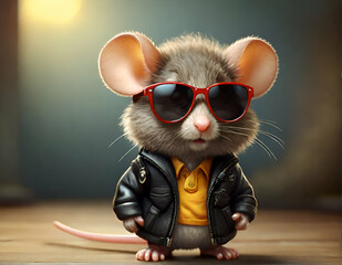 Funny mouse with the sunglasses