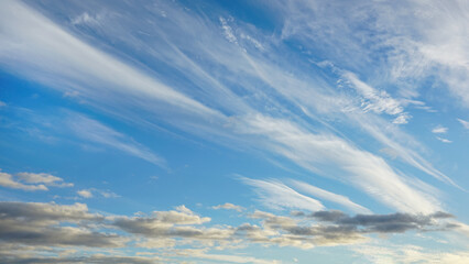 Wall Mural - wispy clouds and blue sky suitable for background