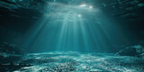 Fototapeta Do akwarium - Underwater scene with sun rays and sun