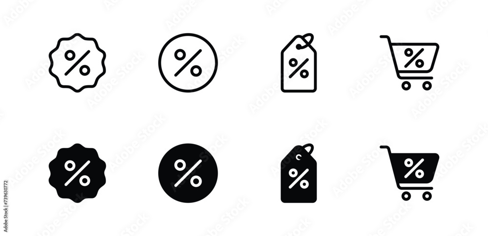 Discount icon set vector illustration for web ui and mobile apps