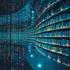 Wall Mural - an image of a database full of knowledge
