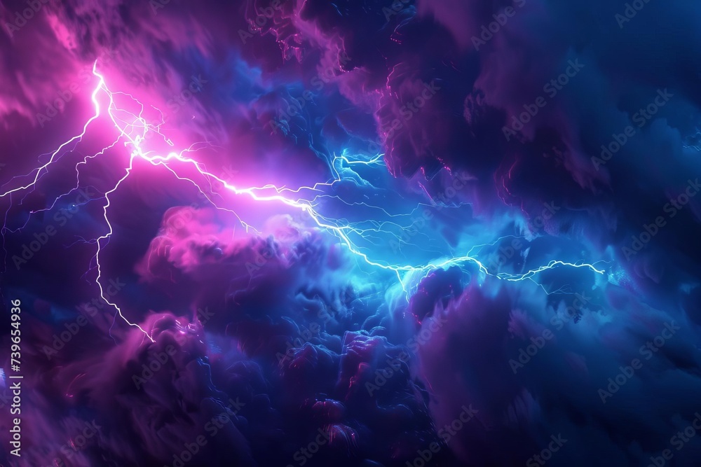 Dramatic 3d rendering of a lightning strike Showcasing dynamic energy ...