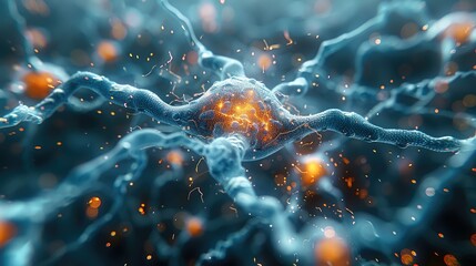Poster - Neural connections and psychology, symbol of psychology. Generative AI.