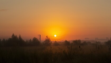 Wall Mural - The sun rising in the morning