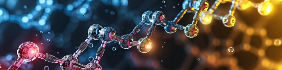 Wall Mural - Dynamic Molecular Structure in Scientific Research Image