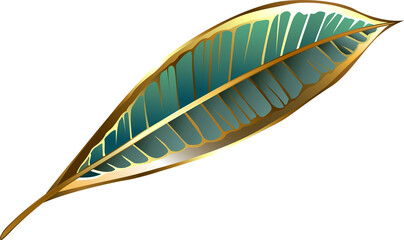 Sticker - Gold plumeria leaf